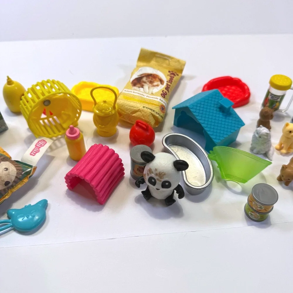 Mixed Miniature Pet Toy Lot My Life As Accessories Animals Food House 25+ Pc